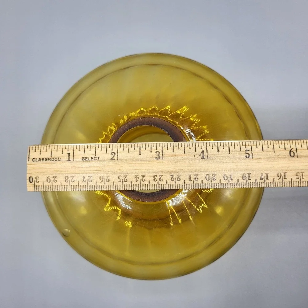 Vtg Amber Swirl Glass Lamp Hurricane Victorian Parlor Shade Replacement